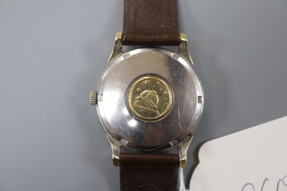 A gentlemans 1960s steel and gold plated Omega Constellation Automatic Chronometer wrist watch